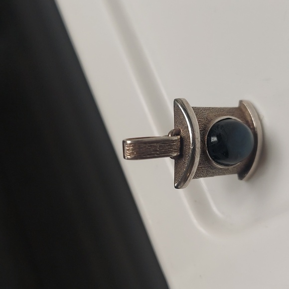 Vintage Oval  Labradorite Art Nouveau Sterling Silver Pendant 830 - Picture 11 of 14